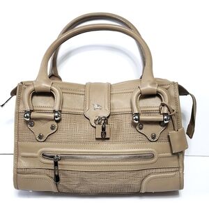 BURBERRY Leather Large Bag Lock Key Certificate